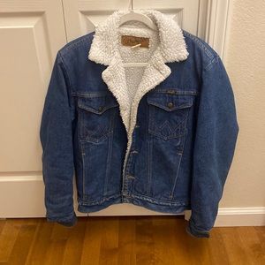 Authentic Wrangler fleece lined jean jacket
